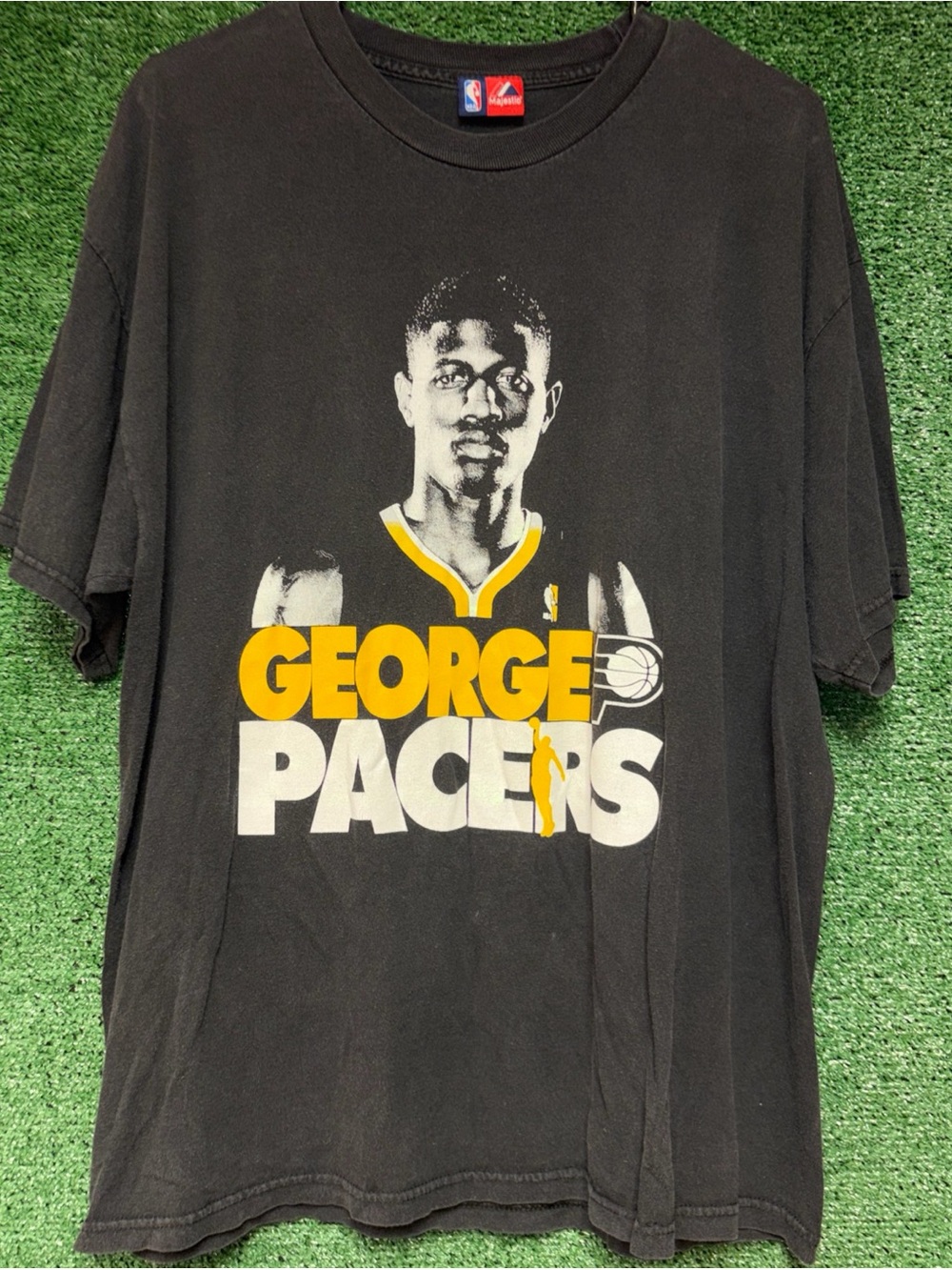 Indiana Pacers Paul George Vintage Y2K NBA Black Shirt L Majestic tag